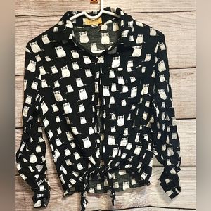 Love Notes, Size L, Black with Cats.